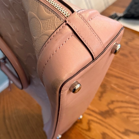 Coach Pink Pebbled Leather Dome Satchel - Picture 6 of 10